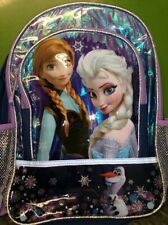 Mochila Frozen Elsa & Anna usada 16" x 12" oficial licenciada com bolso frontal, usado comprar usado  Enviando para Brazil