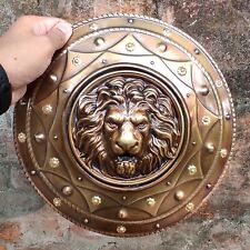  Escudo de ferro redondo Lion Face 12 polegadas para crianças-guerreiro medieval viking  comprar usado  Enviando para Brazil
