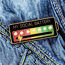 My Social Battery Mood Brooch Pin Funny Interactive Enamel Badge Pins Gift NEW for sale  Shipping to South Africa