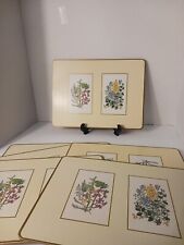 Cork Backed Placemats Set Of 6 Wildflowers, used for sale  Shipping to South Africa