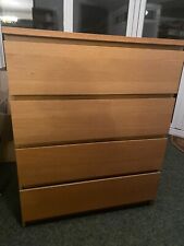 malm ikea  4 chest drawers natural oak colour for sale  LONDON