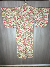 Kimono de seda yukata japonés vintage altura 59 pulgadas color es blanquecino. segunda mano  Embacar hacia Mexico