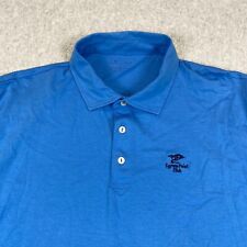 Peter Millar Shirt Men's XL Solid Blue Short Sleeve Cypress Point Club Golf Polo for sale  Shipping to South Africa