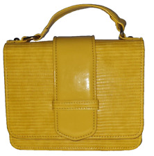 Bolsa de ombro feminina feita à mão, couro sintético, cor amarela, tamanho: média comprar usado  Enviando para Brazil