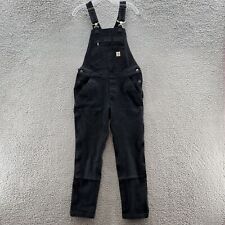 Carhartt Overalls Womens S Black Denim Relaxed Workwear Double Front Dungarees for sale  Shipping to South Africa
