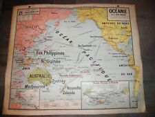 ancien,Carte Scolaire VIDAL-LABLACHE N°21 Oceanie,ecole Vintage, occasion d'occasion  France
