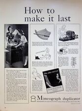 1942 Mimeograph Duplicator WWII Office Conservation Chicago Vintage 40s Print Ad for sale  Shipping to South Africa