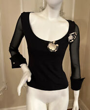 Thomas Stefanelli Black Mesh Top Size 42 IT, used for sale  Shipping to South Africa