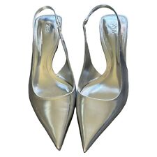 Usado, Sapatos Zara prata metálico salto cônico pontiagudo tamanho 8/39 comprar usado  Enviando para Brazil