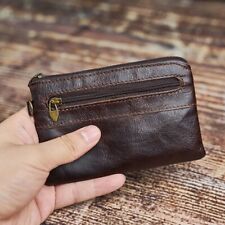 Genuine Leather  Wallets For Men Credit Card Holder Coin Purse Zipper Pocket Bag for sale  Shipping to South Africa