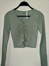 Blusa feminina moda boutique verde sálvia sem costura botão frontal comprar usado  Enviando para Brazil