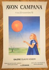 AVON CAMPANA EXPOSIÇÃO ARTE PÔSTER AFFICHE GALERIE CLAUDE HEMERY PARIS 1976 comprar usado  Enviando para Brazil