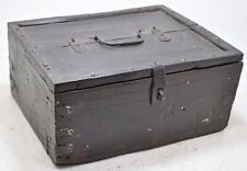 Antigüedad Madera Almacenamiento Pecho Caja Original Antigua Hechos a Mano Metal, usado segunda mano  Embacar hacia Argentina