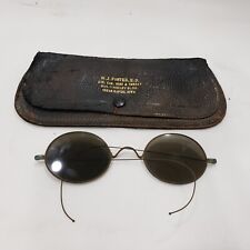 Gafas de sol vintage 1920 - 1940 ovaladas plata marco de metal oxidado con estuche segunda mano  Embacar hacia Argentina