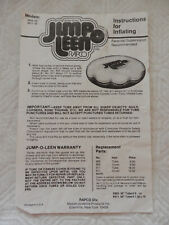 Usado, INSTRUCCIONES para Juguete Inflable Redondo Rapco Jump-O-Leen Johnny Bounce de los años 70 segunda mano  Embacar hacia Argentina