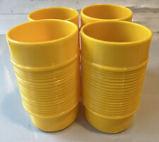 Vintage Rubbermaid 3826 Ribbed Yellow Tumbler Cups Stacking Lot of 4 5"  for sale  Cleveland