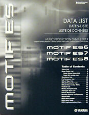 Yamaha MOTIF ES ES6 ES7 ES8 Synthesizer Keyboard Original Data List Manual # 2 for sale  Shipping to Canada