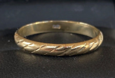 VINTAGE PATTERNED 9CT Gold Wedding Band Ring  Size "U" thin slim, used for sale  Shipping to South Africa