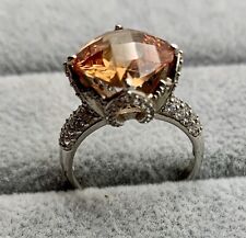 Sterling Silver 925 Ring Size 7.25, Orange Cubic Zirconia? Signed 925 for sale  Shipping to South Africa