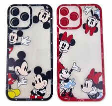 Lote de 2 capas traseiras transparentes Mickey e Minnie Mouse iPhone 13 Pro Max comprar usado  Enviando para Brazil