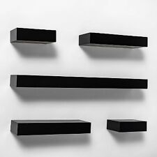 4 black floating wall shelves for sale  USA