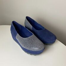 Usado, [ CAMPER ] Sapatos de plataforma de couro camurça azul texturizado TWINS tamanho 41 comprar usado  Enviando para Brazil