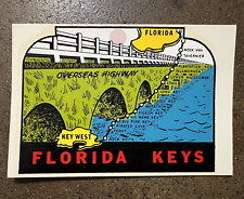 Original Vintage FLORIDA KEYS Florida TRAVEL Água DECALQUE ilhas no exterior hwy FL comprar usado  Enviando para Brazil