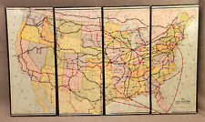 Tablero de juego de mapas grande Milton Bradley antiguo correo del Tío Sam de 1900 con tarjetas segunda mano  Embacar hacia Argentina