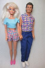 Vintage Barbie Ken Lalka Partia Mattel lata 90. Przeprojektowana ubrana niebieska krata na sprzedaż  Wysyłka do Poland