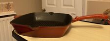 Ernesto Cast Iron Grill fry/skillet griddle Pan Burnt Orange Classic Heavy  used for sale  Shipping to South Africa