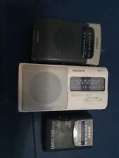 Vintage Sony Rádio Portátil Receptor AM FM ICF-380 Lote De 3 Não Testado comprar usado  Enviando para Brazil