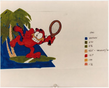 GARFIELD DÉCADA DE 1980 página de arte de producción original Jim Davis - ¡gato jugando al tenis!, usado segunda mano  Embacar hacia Mexico