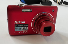 Câmera Digital Nikon COOLPIX S4100 14.0MP Zoom Vermelha Testada e Funcionando com Estojo, usado comprar usado  Enviando para Brazil