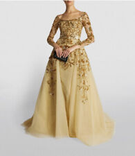 Used, Zuhair Murad Embellished Floral Gold Lotta Tulle Dress, UK 10 FR 38 (RRP £8,000) for sale  Shipping to South Africa