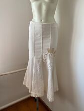LADIES SKIRT MIDI MERMAID STYLE IVORY DENIM SIZE 12 ITALY Sk49, used for sale  Shipping to South Africa