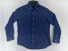 Camisa Ralph Lauren para Hombre Grande Azul Peso Pluma Malla 100% Algodón Botones segunda mano  Embacar hacia Argentina