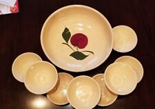 Used, 1950 Oven Ware Pottery Bowl Set,  12 inch Large Bowl, And 8 Matching 5 Inch Bowl for sale  Shipping to South Africa