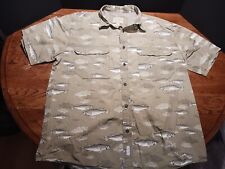 Used, Cabelas Vented Fishing Button Down Short Sleeve Shirt Mens XL All Over Print for sale  Shipping to South Africa