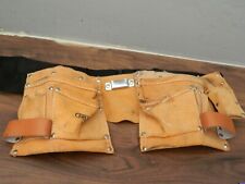 Draper Leather Tool Belt Carpenters Builders Workshop Double Pouch for sale  Shipping to South Africa