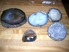 Lot of 5 Rocks Mineral Specimens Geodes, used for sale  Shipping to South Africa