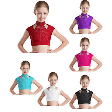 Niños Niñas Top Recortado Espectáculo Escolar Ropa de Baile Figura Chaleco de Patinaje Moda Camisetas segunda mano  Embacar hacia Argentina