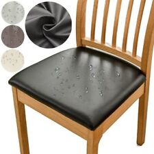Waterproof Dining Chair Covers Cushion Seat Slipcover PU Leather Stretch Black for sale  Shipping to South Africa