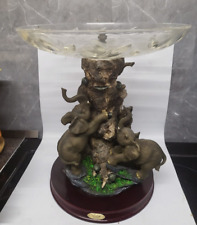 elephants Resin Large Heavy Figurine  Plinth Crystal Bowl The Juliana Collection, used for sale  Shipping to South Africa