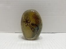 Richard Satava Art Glass Paperweight Petroglyph w/ Kokopelli. Etched Signature for sale  Shipping to South Africa