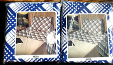2 lençóis planos NOVA tamanho pequeno camas de casal/completas azul e branco abstrato algodão {A4} comprar usado  Enviando para Brazil