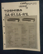 TOSHIBA SA-R1  SA-R1L STEREO TUNER AMPLIFIER ORIGINAL SERVICE REPAIR MANUAL for sale  Shipping to South Africa