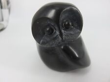 PEARLITE STONECRAFT SOAPSTONE OWL FIGURINE brown/black hand-carved CANADA 2.25" for sale  Shipping to Canada