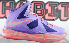 Baloncesto Nike Lebron 10 X All Star Área 72 púrpura naranja talla 6,5 Y 543564-500 segunda mano  Embacar hacia Argentina