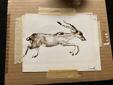 Hannelie Coetzee? ink watercolor drawing Impala south africa? kruger park? art for sale  Shipping to South Africa
