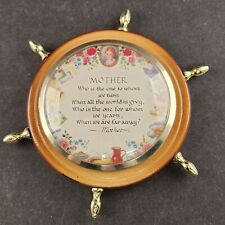 Mother's Day Poem Isle of Wight Ships Wheel Vintage Souvenir Wood Wall Mount 5" for sale  Shipping to South Africa